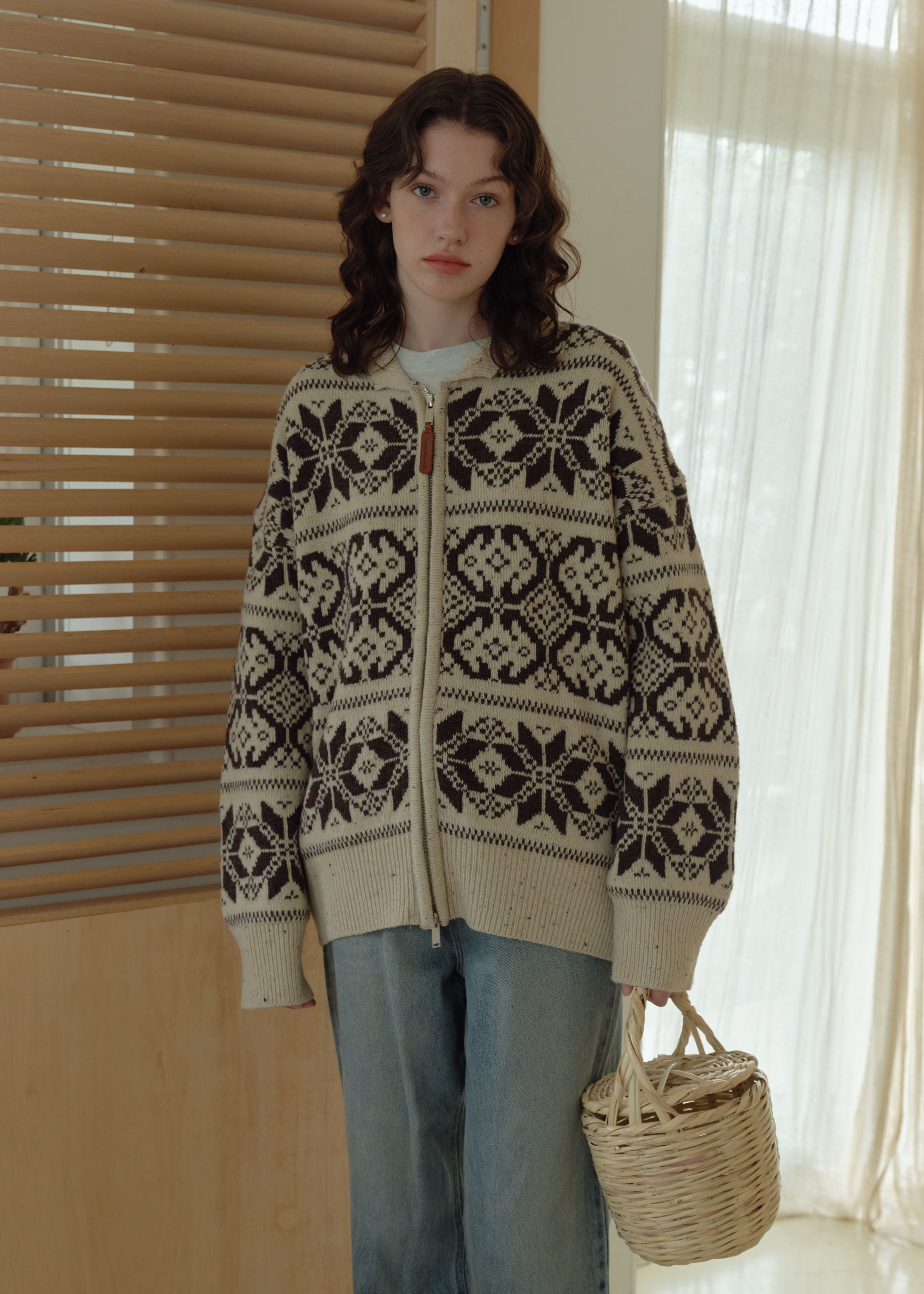 [2차재입고] Snow knit cowichan - Beige